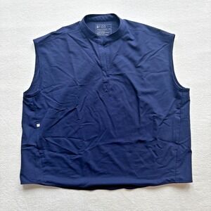FIGS Rafaela Scrub Top Womens XXL Navy Blue Sleeveless Mandarin Collar 1000214